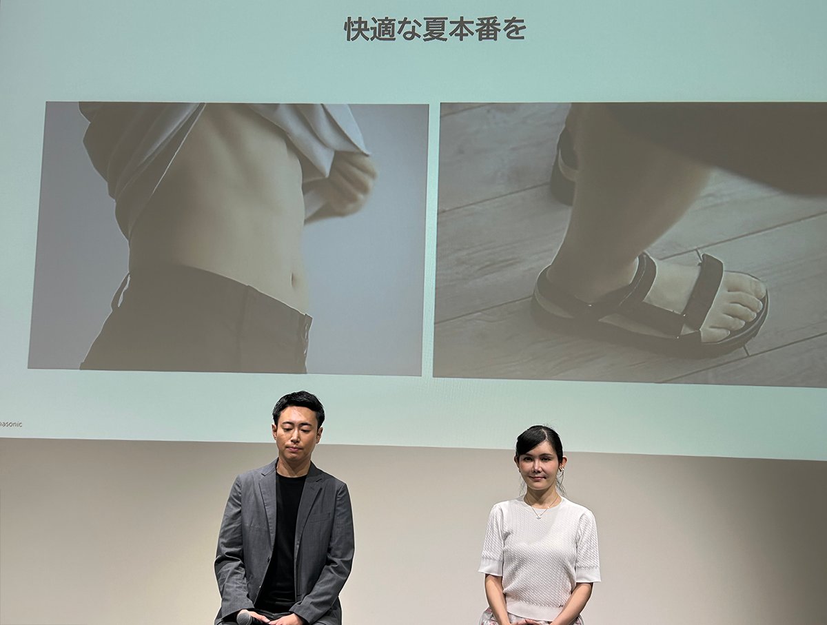 ゲストトークに登壇したメンズ美容家のEBATO氏(左)と神林由香医師(右)